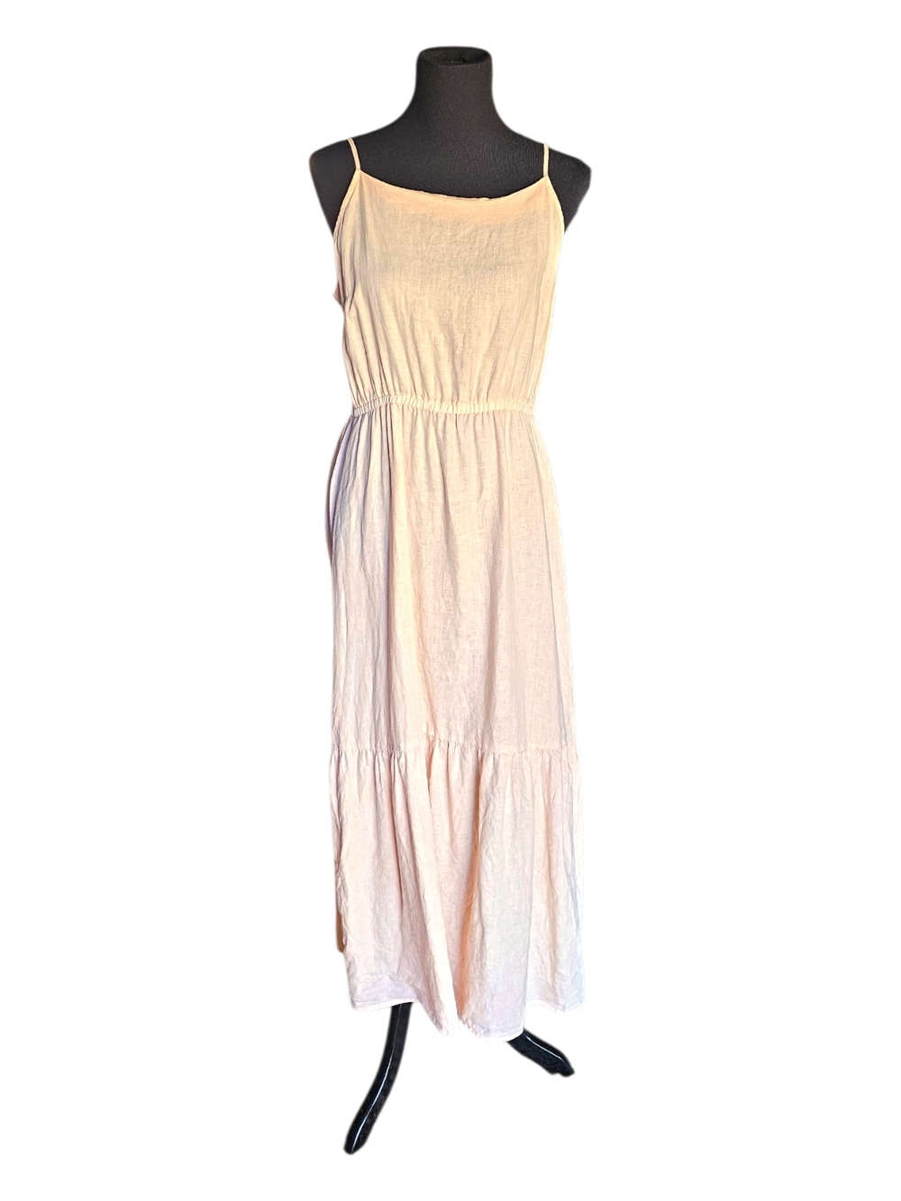 Cloth & Stone 100% Linen Midi Dress Size M Blush Pink Minimalist Strappy